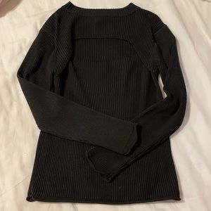 English Factory black ribbed long sleeve cut out sweater size medium